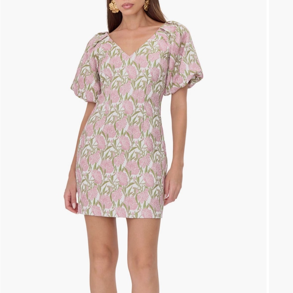 Elegant Pink Floral Mini Dress